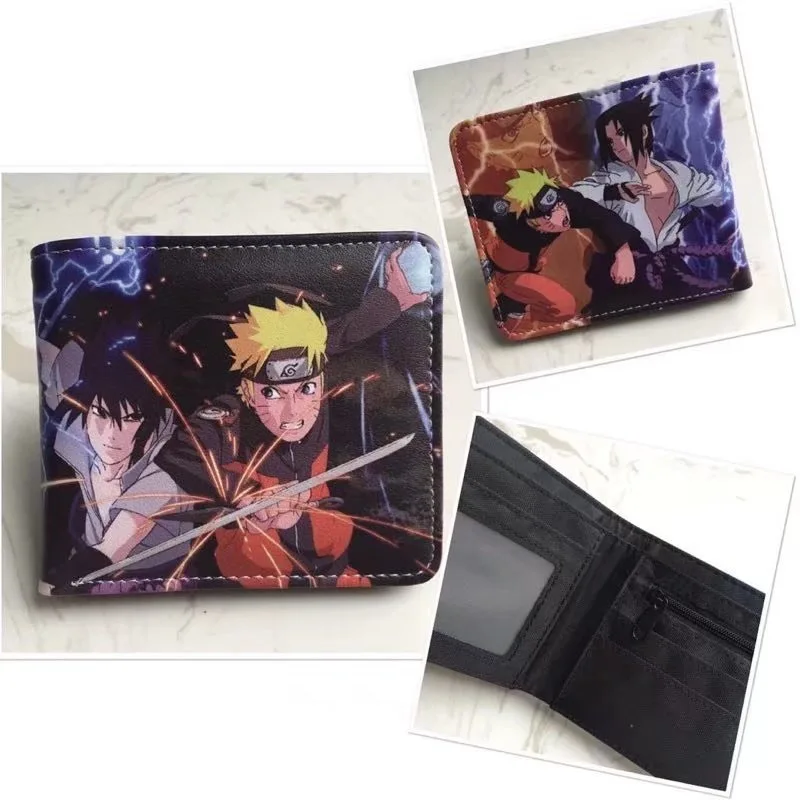 Fashion Short Wallet PU Leather Student Wallets for Men Japanese Card Holder Purse with Zipper Bag