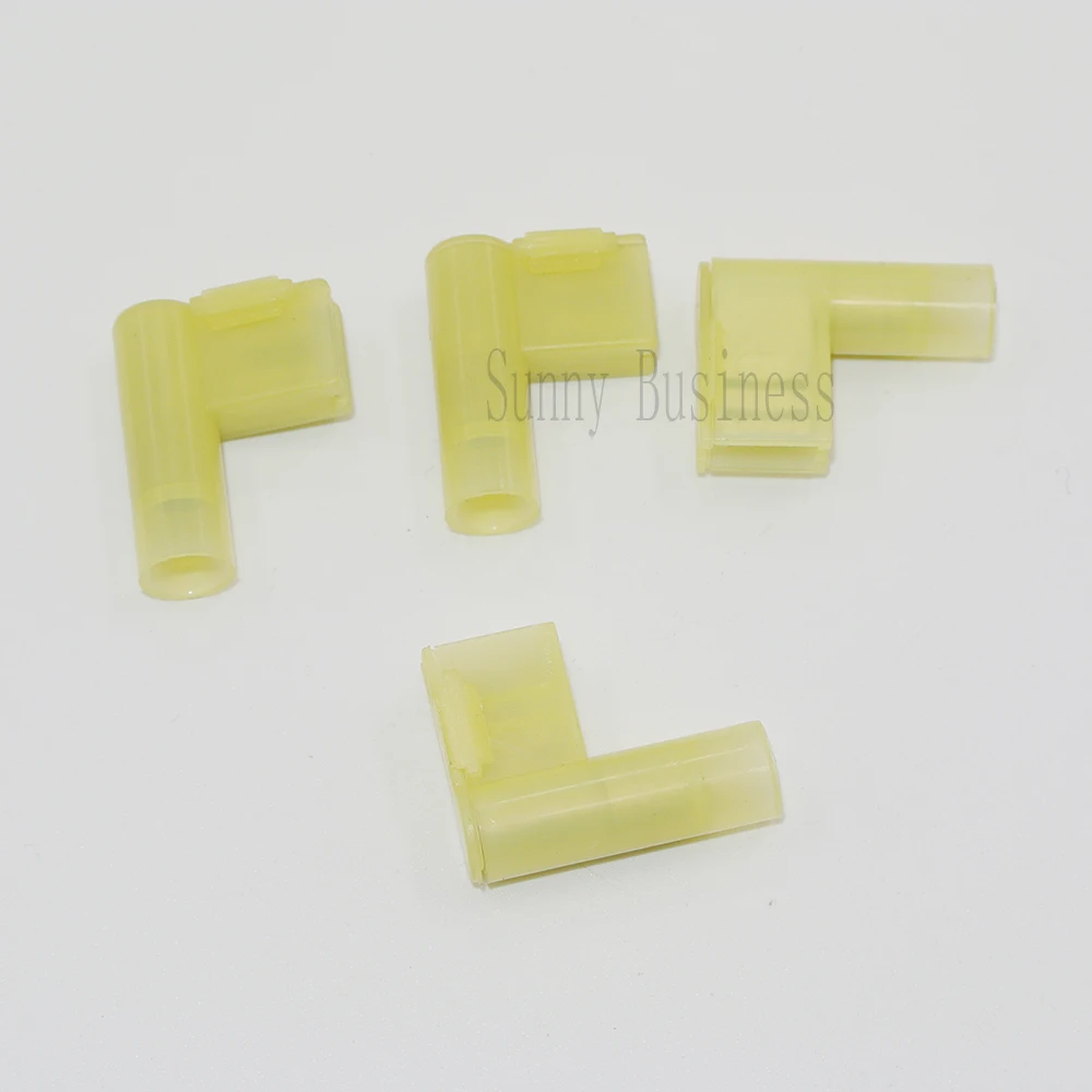 50 PCS YELLOW NYLON FEMALE FLAG TERMINAL RIGHT ANGLE ELECTRICAL