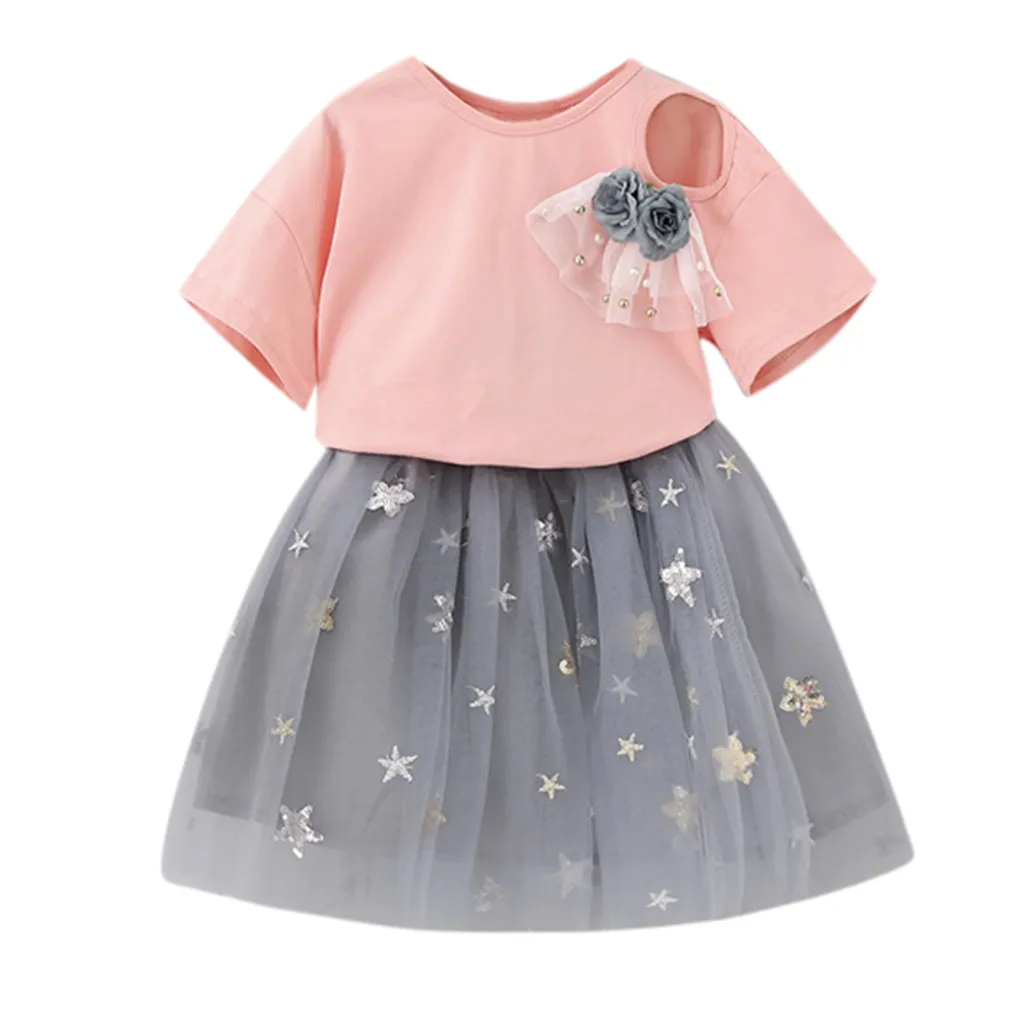 Детская одежда для девочек vetement enfant fille/Одежда маленьких Футболка с цветочным