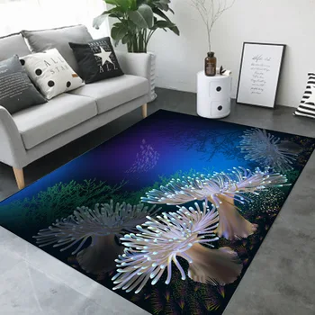 

6mm Sea World Printed 3D Carpets Short Plush Cartoon Mat Sofa Rug Pad Living Room Carpets Kids Room Bedroom Carpet Home Decor