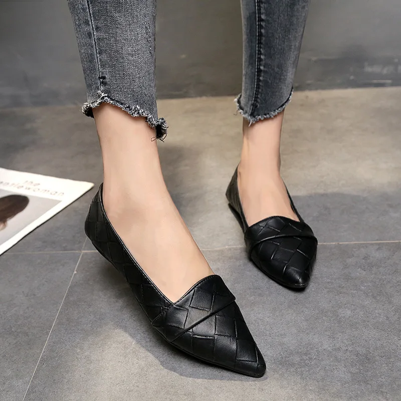 

Pointed Toe Leisure Shallow Women Slip-On Flats Solid Casual Loafer Shoes Leisure Spring Autumm Women Shoes