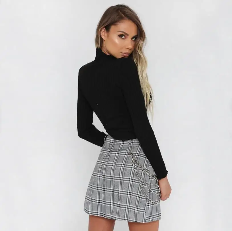 Sandra Jrr 2018 Autumn Winter Sweater Women Long Sleeve Pullovers Basic Slim Turtleneck Short Design Cotton Tops Shirts