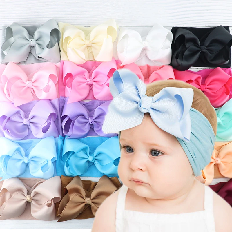 Baby Headband Baby Bow Nylon For Girls Baby Girl Headbands Newborn With Bows Bandeau Bebe Fille Headband Baby Turban Bow Hair Accessories Aliexpress