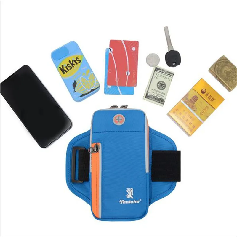 Сумка для бега TANLUHU 395, нейлоновая спортивная сумка для мобильного телефона, чехол для телефона, мужская и женская Регулируемая сумка на запястье, сумка на руку