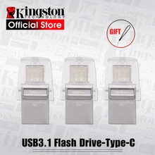 Kingston USB флеш-накопитель DataTraveler Micro Duo 3C 64 ГБ 32 ГБ 16 ГБ USB 3,1 для ПК телефона с портом type-C