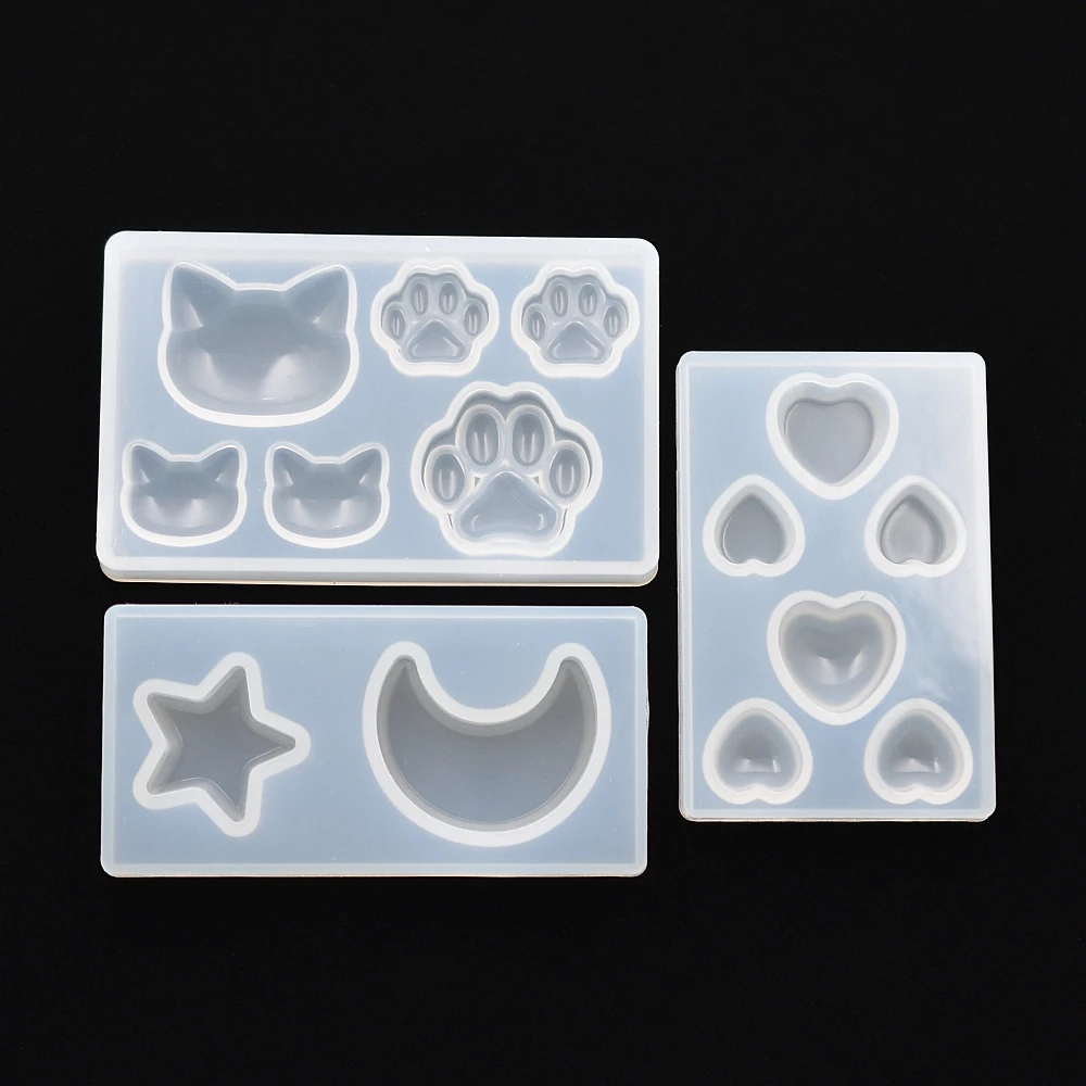 SNASAN Cat Bear Paw Heart Moon Star Silicone Mold Handmade DIY Jewelry Making Epoxy Resin Silicone Casting Mould