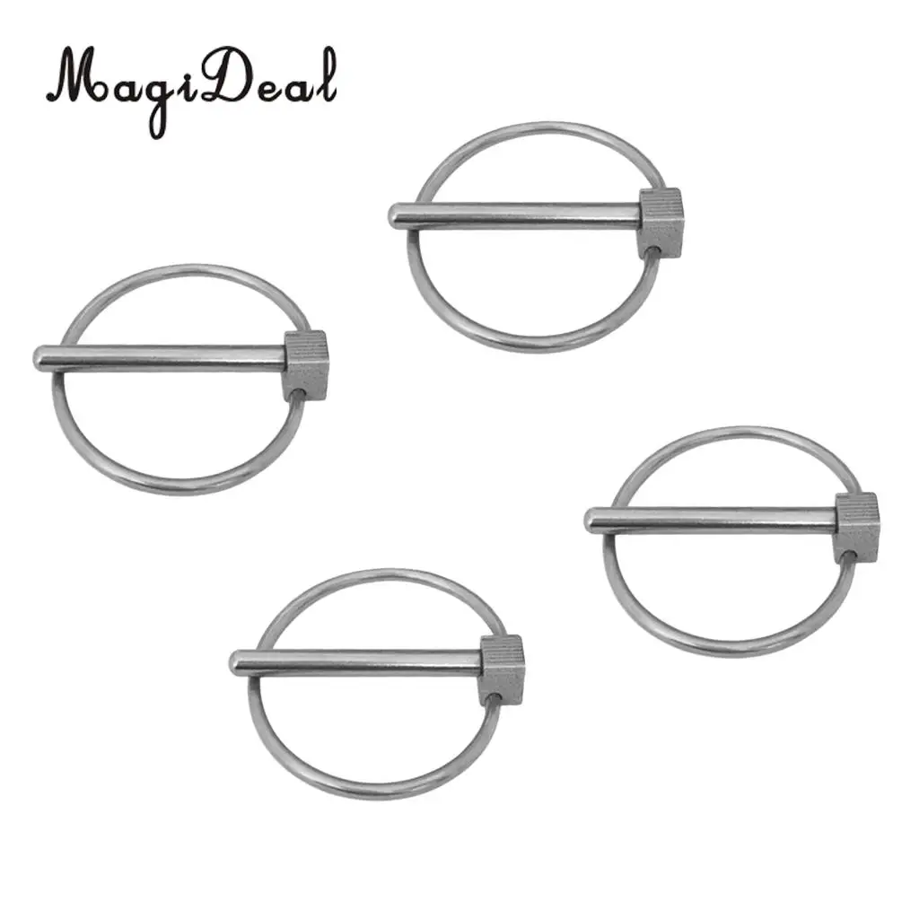 MagiDeal 4 Pieces 4mm Boat Kayak Canoe Trailer Tractor Trolley Lynch Pin Clip