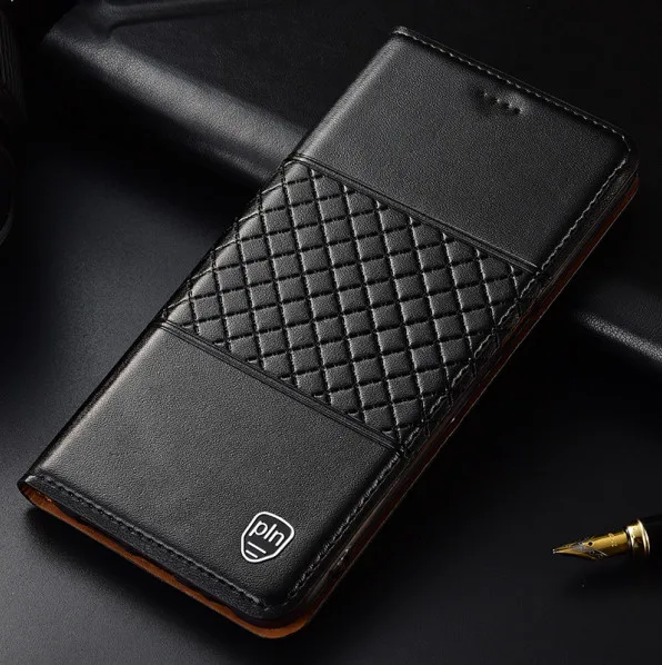 Чехол для телефона из натуральной кожи с отделением для кредитных карт для Nokia 7,2, кожаный чехол для Nokia 7,1/Nokia 7,1 Plus, откидная крышка, чехол - Цвет: Black