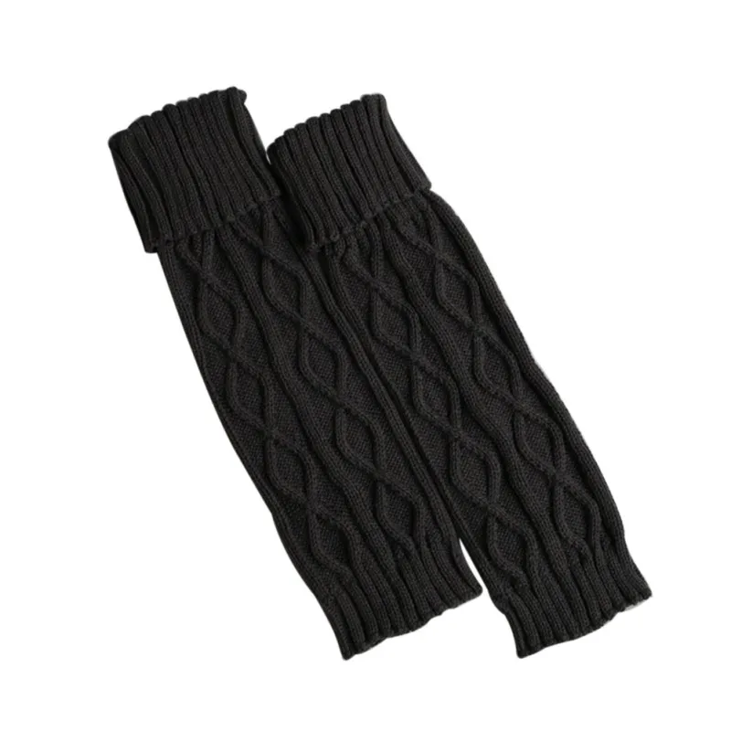 Женские гетры зимний теплый вязанный мех trimcuffes Toppers Boot Socks сплошной цвет