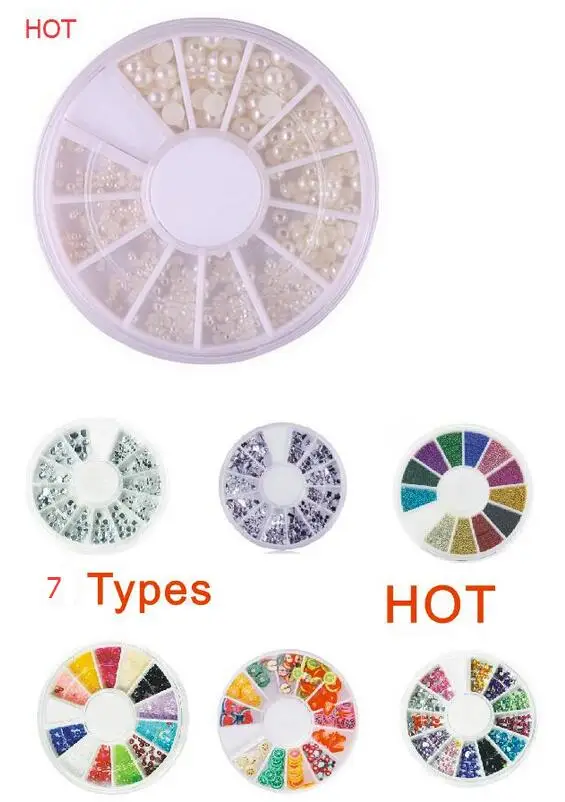 1 wheels colorful rhinestone beads nail acrylicstone 3D Nail Art