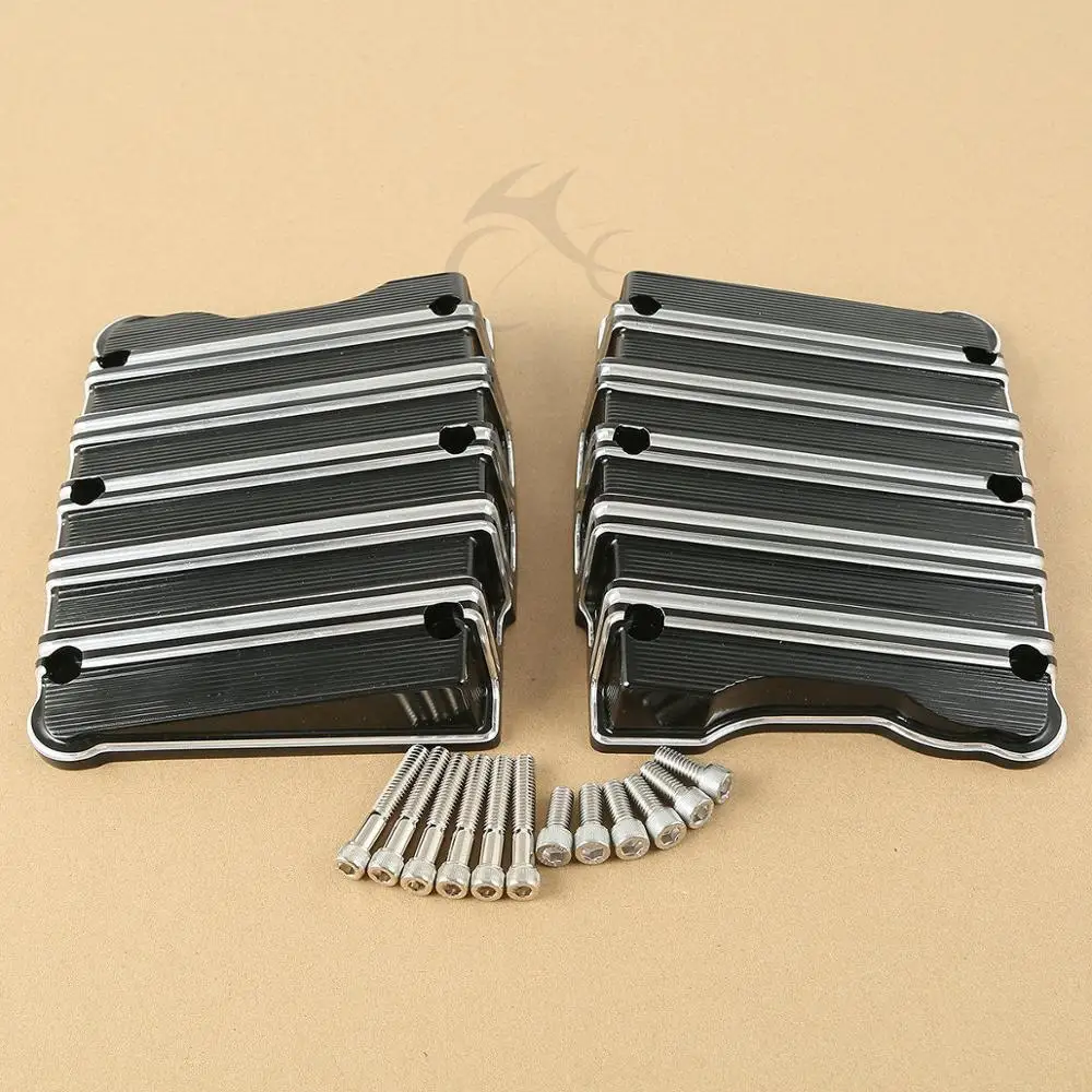

Pair Aluminum Black Rocker Box Top Cover For Harley Twim Cam 1999-2017 2016 Dyna Fat Bob Softail