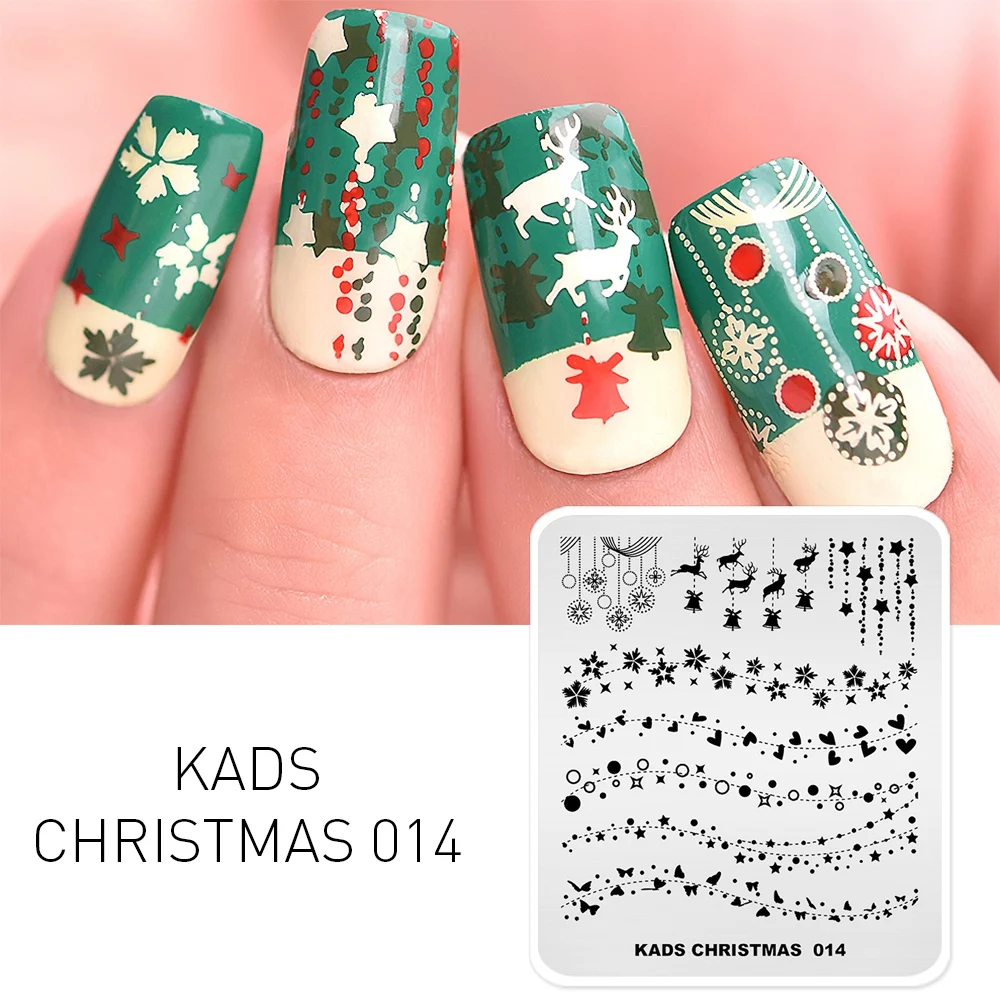 

New Year Nail Stamping Plates Christmas Image Painting Nail Art Stencils Templates Manicure Nail Stamp art Printing Nails