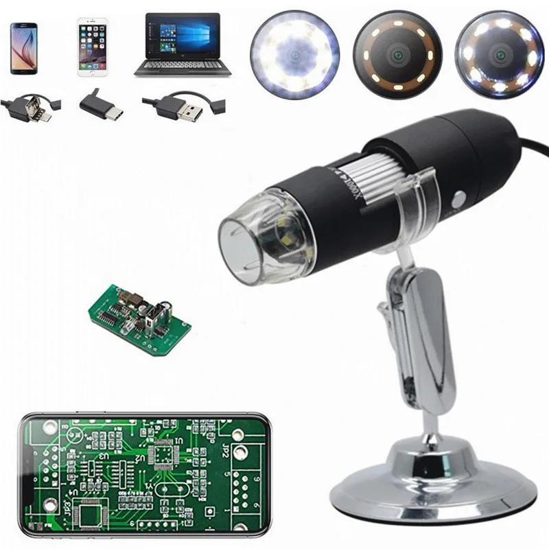 Handheld HD 2.0MP 1000X 3 IN 1 WiFi USB Android Type-c Microscope Stereo Electronic Digital Microscope 1920*1080P Resolution