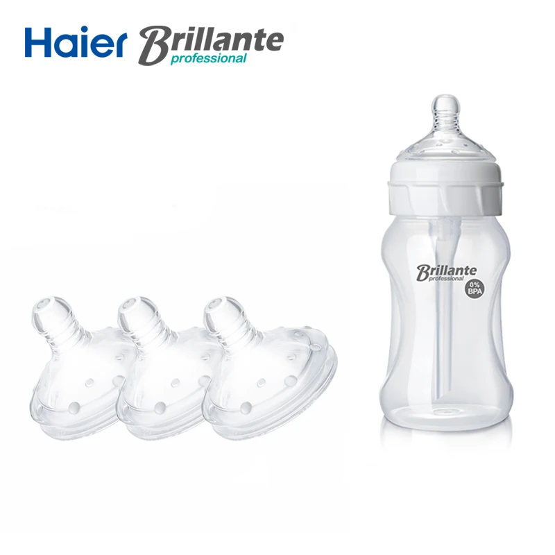 

Brillante Baby Milk Bottle BPA Free PP Feeding Bottle 230ml Feed Milk Bottle Slow Medium Fast Flow Nipple Newborn to 6+Month