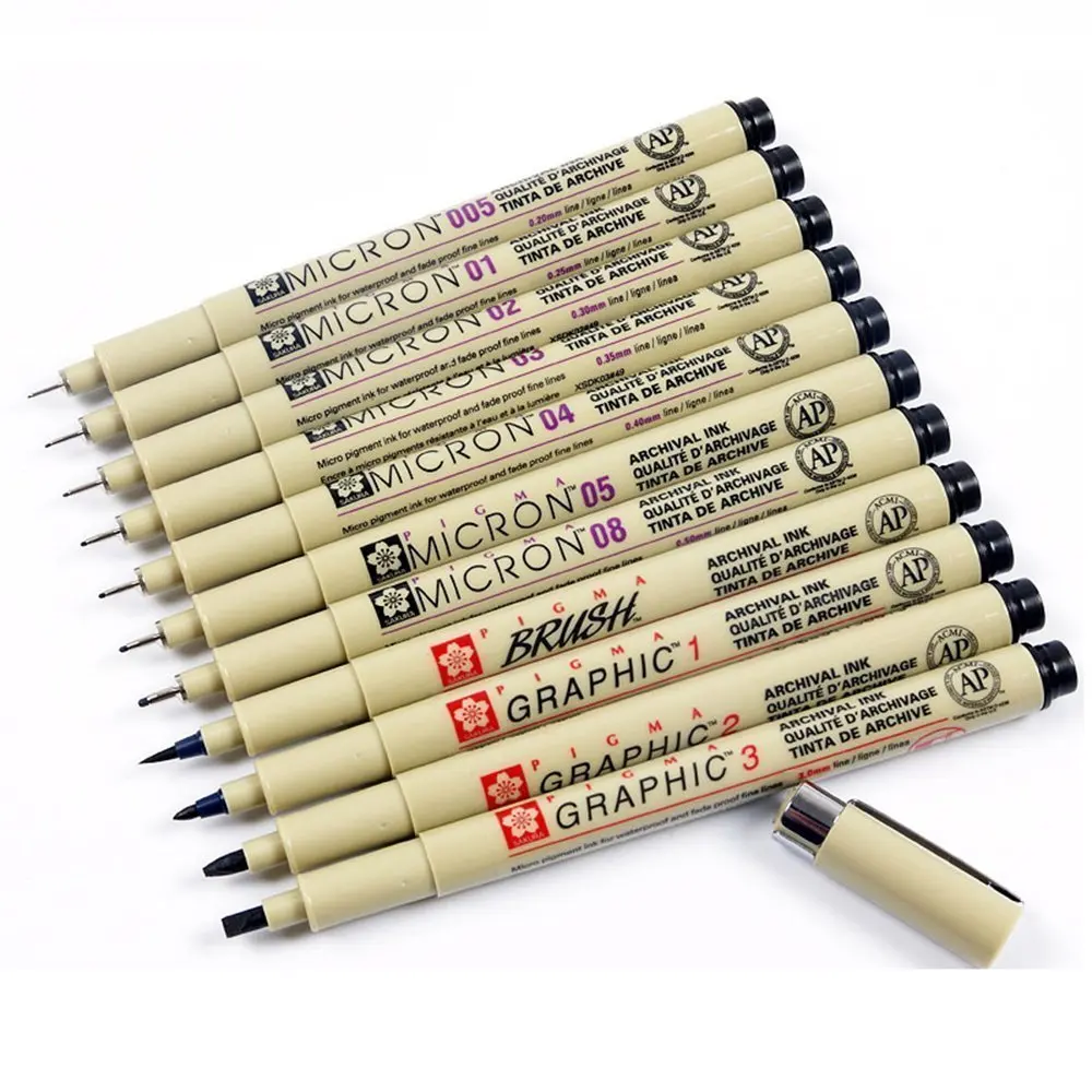Sakura Pigma Micron Neelde fineliner Soft Brush for drawing sketch