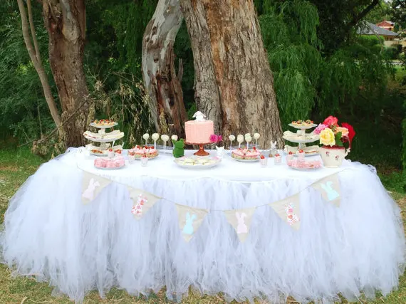 Тюлевая юбка-пачка принцессы для свадебной вечеринки, день рождения, детский душ, юбка для стола на день рождения