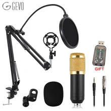 GEVO BM 800 Microphone For Computer Wired Studio Condenser Karaoke Mic BM800 And Pop Filter NB 35 Holder Arm For phantom power