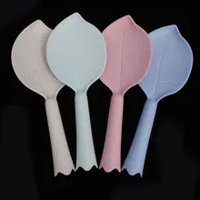 1 шт. прекрасный белый фарфоровый ящик для яиц Пшеничная солома Пластиковая форма листьев антипригарная рисовая ложка кухонные инструменты 4 цвета