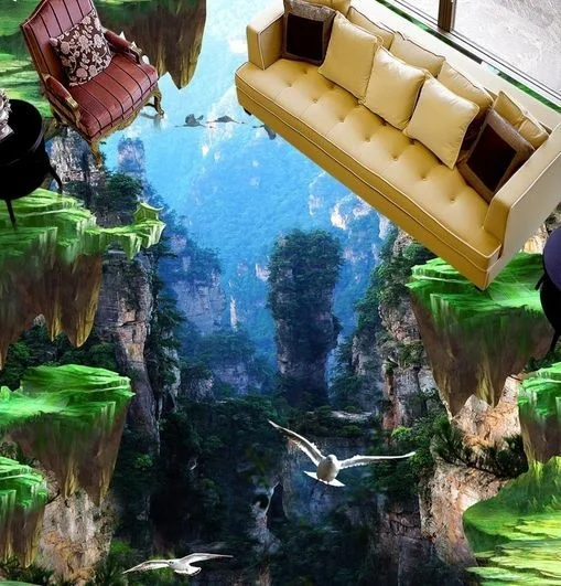 

Free shipping 3D Custom Wall Sticker waterproof Nature Mountain PVC painting Photo Wallpaper for Walls home decor mural post