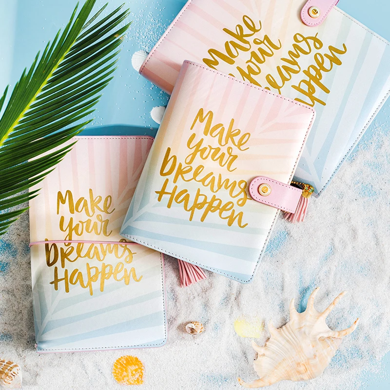 

Lovedoki Summer Leaves Spiral Notebook travelers journal Organizer A5 A6 Planner 2019 Creative Present Office & School Supplies