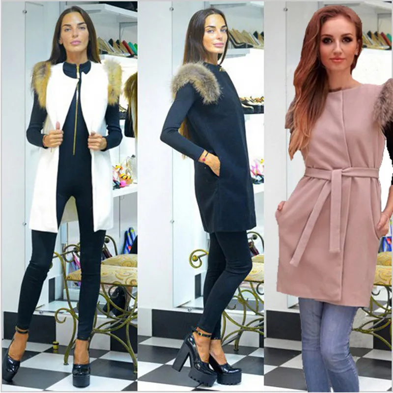

Fashion Women Ladies Faux Fur Warm Long Vest Waistcoat Sleeveless Jacket Coat Winter Outwear Multi Colors