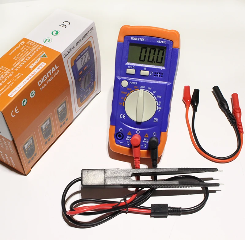 Koop Mini Digitale Multimeter Weerstand Meter Capaciteit Tester A6243L Inductie Mini Digitale multimeter Capaciteit Tester HOT!