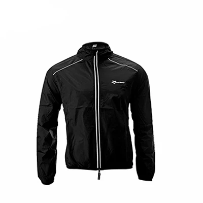 ROCKBROS велосипедная куртка, пальто для велоспорта, велосипедная Джерси, ветрозащитная Светоотражающая быстросохнущая куртка, велосипедное снаряжение - Цвет: Black