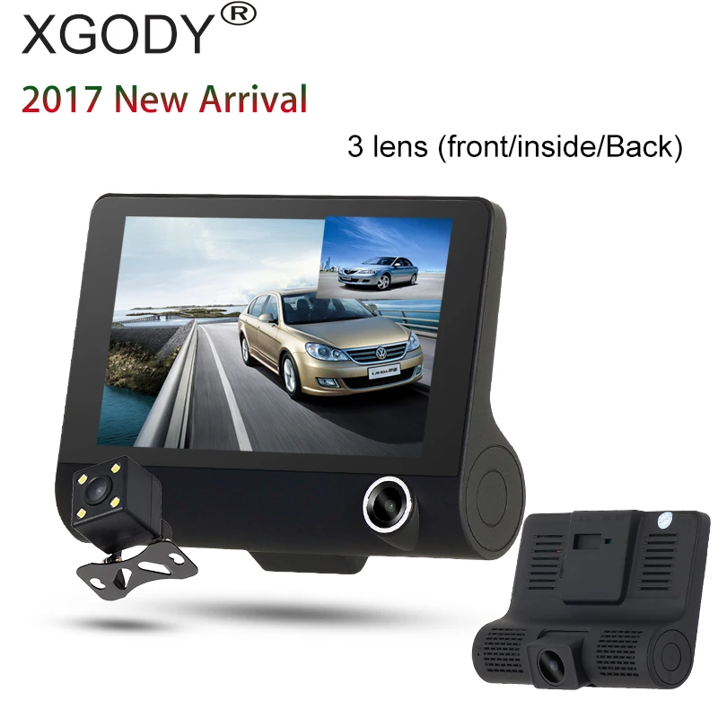 Xgody 4 0 Dash Cam Car font b Camera b font Dual Lens Rearview Mirror font