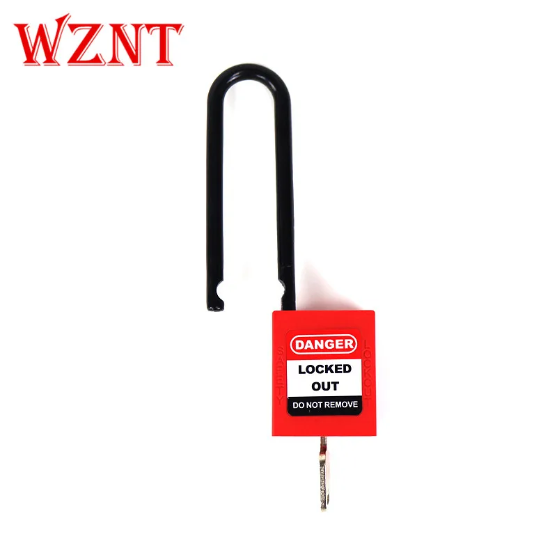 

2pcs free shipping cost 76mm Plastic Long Shackle Safety Lockout Padlock