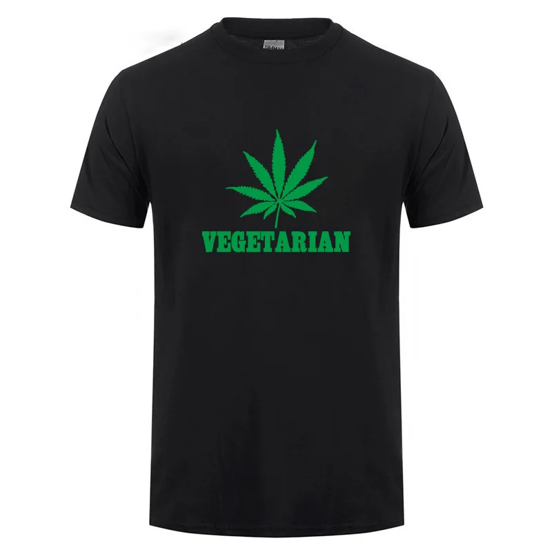 

Vegan Vegetarian Weed Gift T Shirt For Men Women Animal Lover Statement T-Shirt Green Hemp Leaves Short Sleeve Funny Tshirt