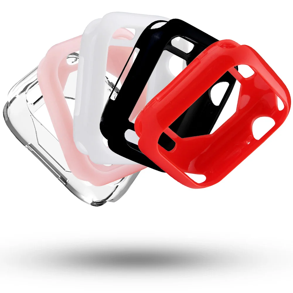 KLFS цветной Мягкий ТПУ чехол для часов Apple Watch 4 серии 40 мм 44 бампер