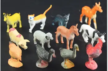 

Model chicken, duck and goose cow model of zodiac chicken Home dies Animal wholesale 12PCS SETS Factory direct sale