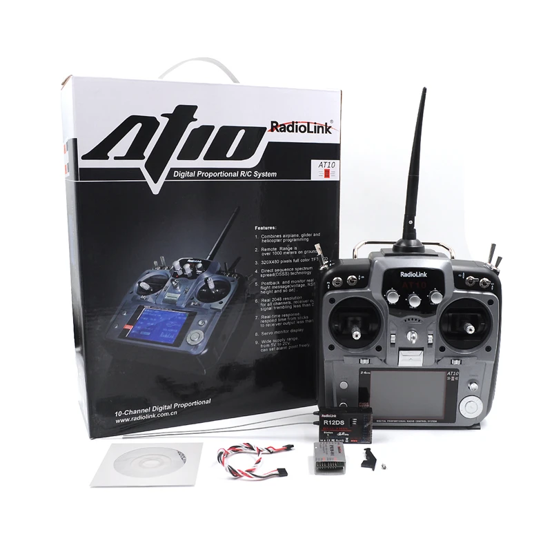 

STARTRC Radiolink AT10II 2.4Ghz 10CH RC Transmitter with R12DS Receiver PRM-01 Voltage Module For RC Helicopter Airplane
