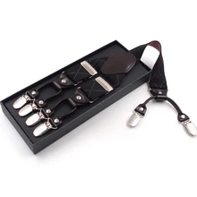 Мужской черный плед y-образный подтяжки с нескользящей 6 клипсами Эластичный регулируемый бандаж подарок новинка