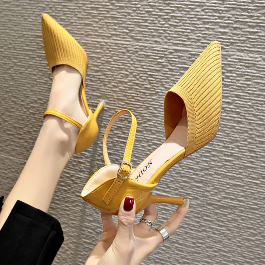 

Fashion & Sexy Point Toe Thin Heel Women'S Shoes Hard-Wearing & Anti-Skid Comfortable & Breathable Solid Lady'S Sandals Female