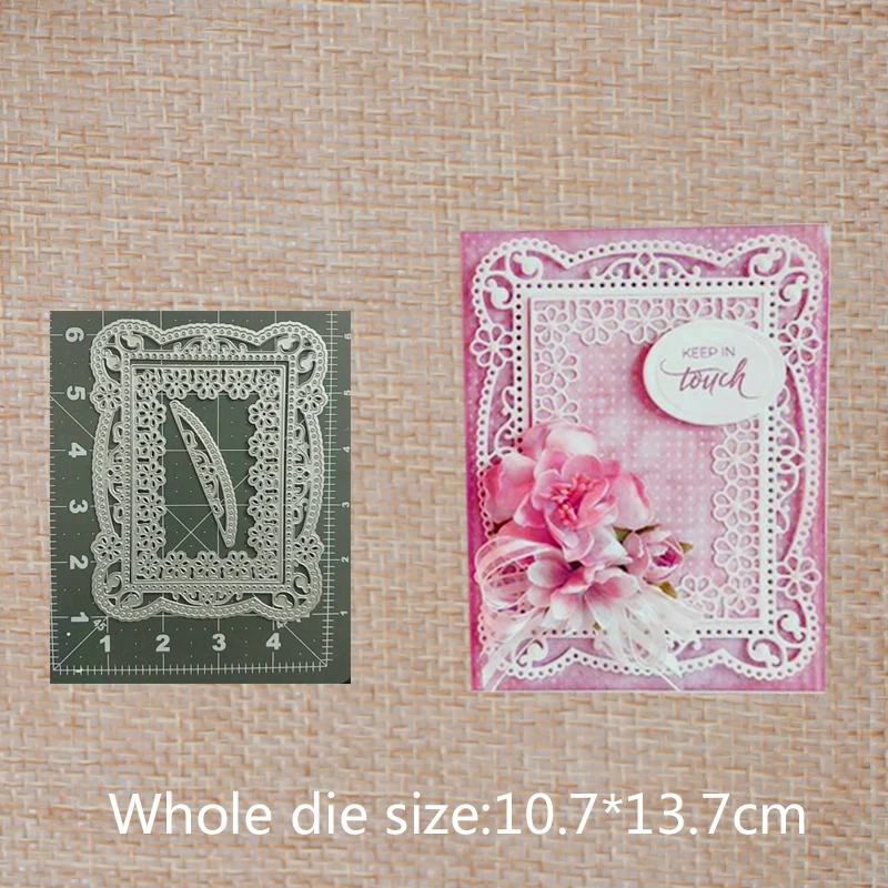 

Hollow flower frames Metal Cutting Dies For DIY Scrapbooking Photo Album Embossing paper Cards 107*137 mm