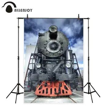 

Allenjoy Thin Vinyl photo backdrop train traffic railway blue sky classic fashion camera photography backdrops photo studio
