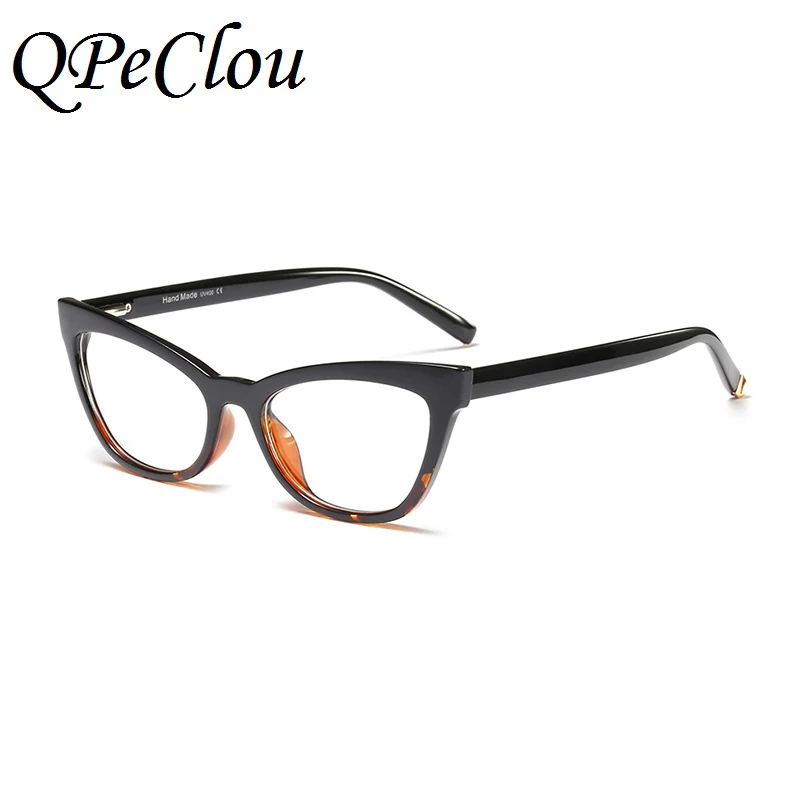 QPeClou новая сексуальная леопардовая оправа для очков в стиле кошачьи глаза женские модные прозрачные линзы солнцезащитные очки кошачьи глаза оправа женские очки Oculos