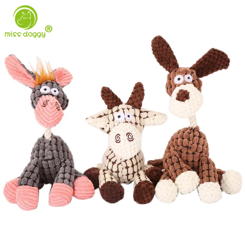 

Lovely Cartoon Donkey Shape Pet Dog Toys High Quality Soft Fleece Dolls for Small Dogs Strong Durable Puppy Squeak Toys 10A