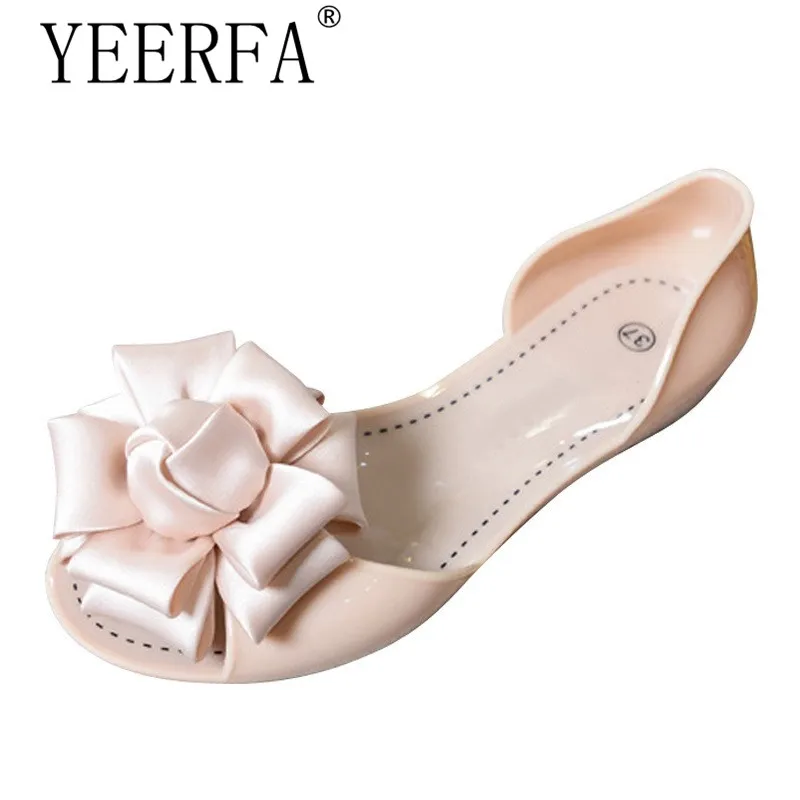 

YEERFA Summer Jelly Shoes Woman Beach Flowers Jelly Sandals 2018 Slip On Casual Flats Women Shoes Slippers Flip Flops SIZE 35-40