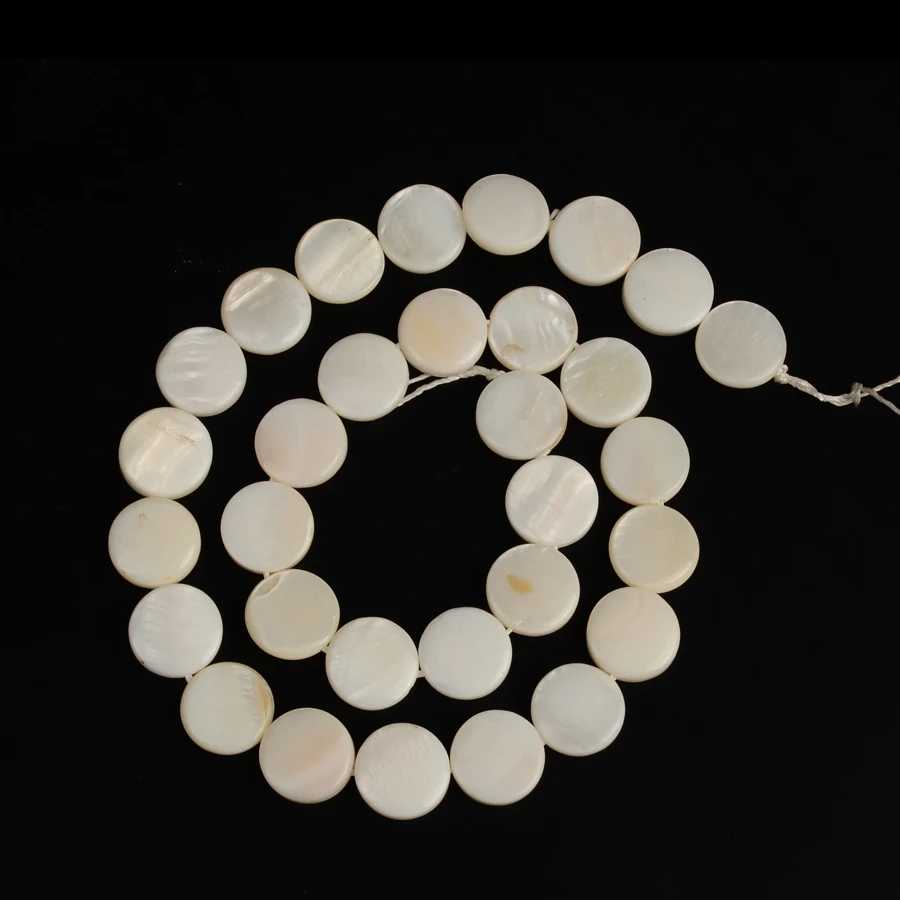 soosmith 101215mm Natural White Flat Round Shell Beads Loose Shell Beads For Jewelry Making Handmade Accessories Wholesale Diy (2)