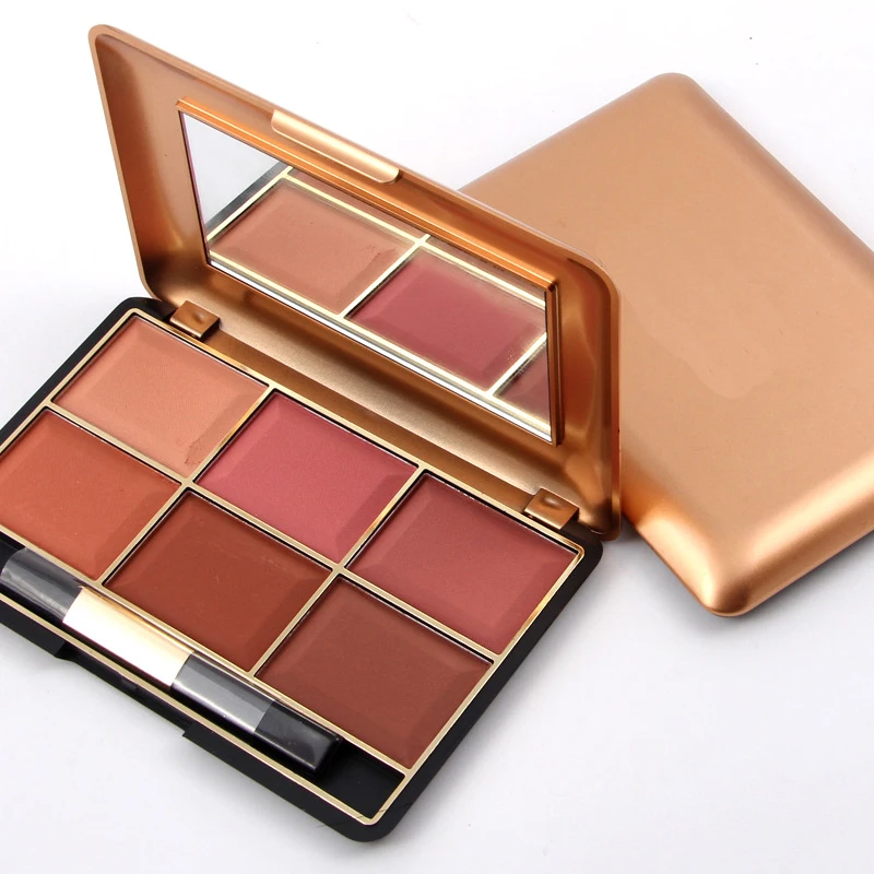 Face Blush Powder Matte Color Blusher Palette Cheek Color Blusher Brown