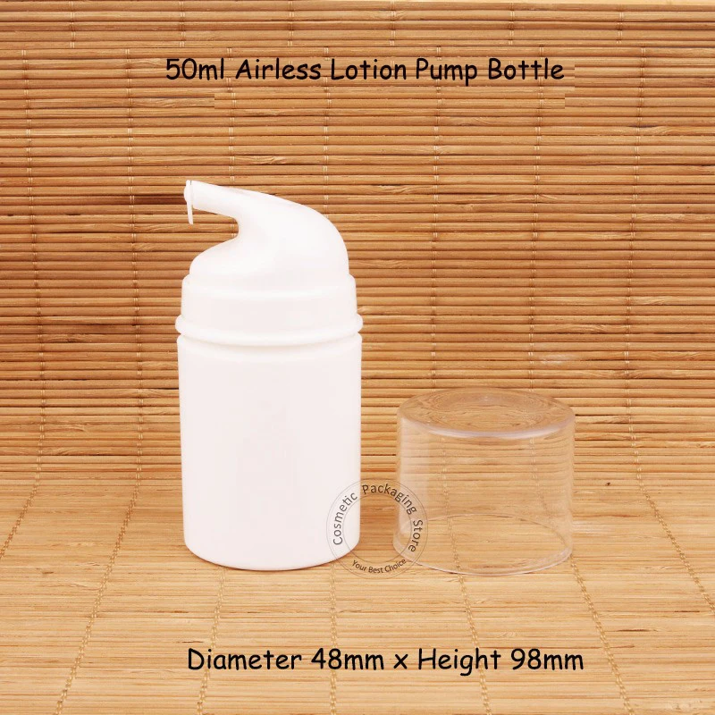 

Promotion 10pcs/Lot Plastic 50ml White Airless Pump Lotion Elmusion Bottle Small 5/3OZ Women Cosmetic Pot Empty Cream Container