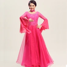 Women Sexy Big Pendulum Women Sexy Ballroom Dance Competition Dresses Female Modern Waltz Tango Standard Dress for Stage