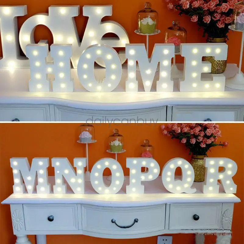 

15CM 6'' Wooden Letter LED Marquee Sign Alphabet Light Indoor Wall Night Light Up LOVE Wedding Party Birthday Decoration