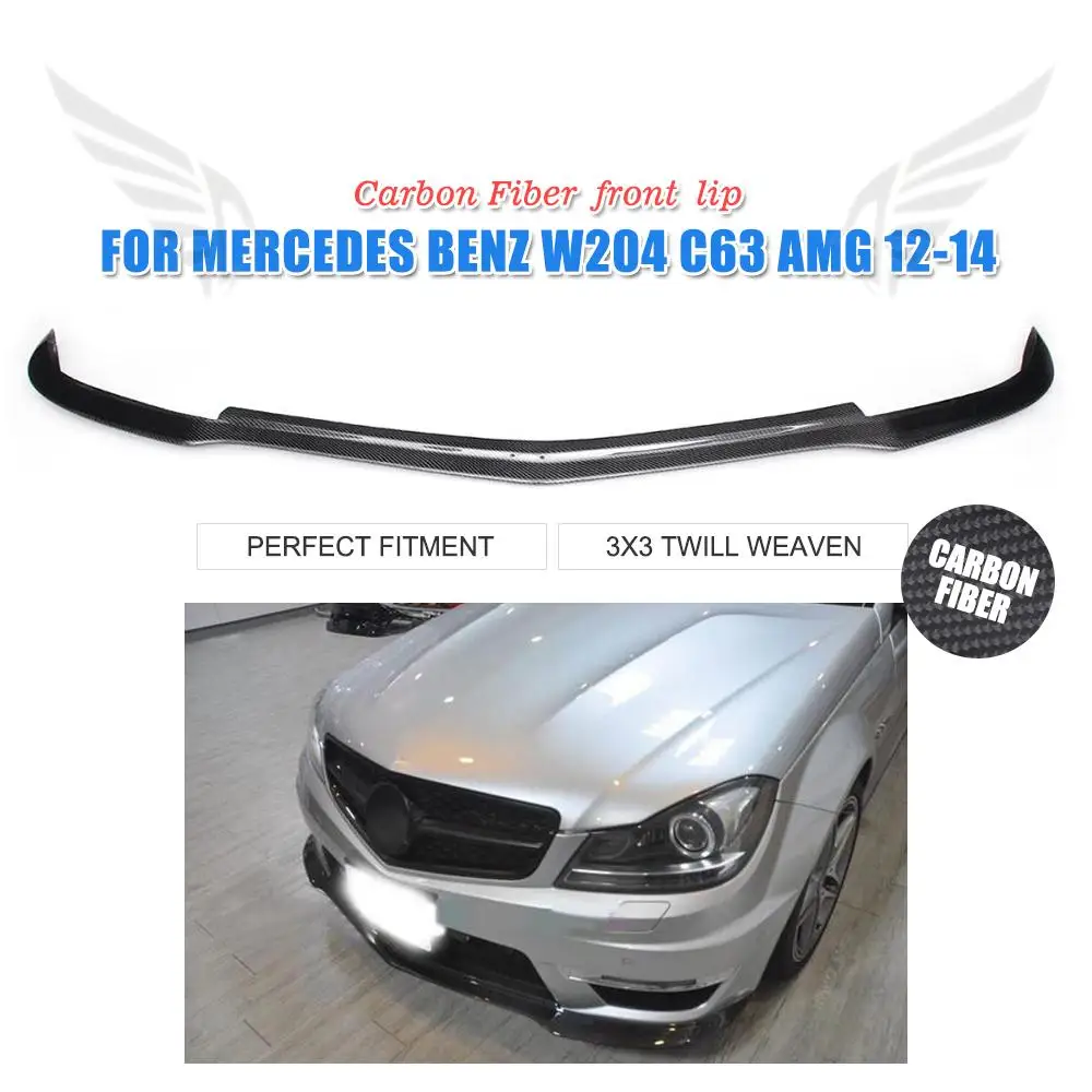 

Carbon fiber front bumper lip Chin Spoiler for Mercedes-Benz C Class W204 C63 AMG bumper 2012 2013 2014