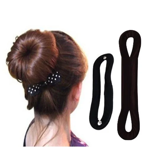 

1 Large1 Small 2pcs Magic Sponge Hair Styling Donut Clip/bun Former Maker