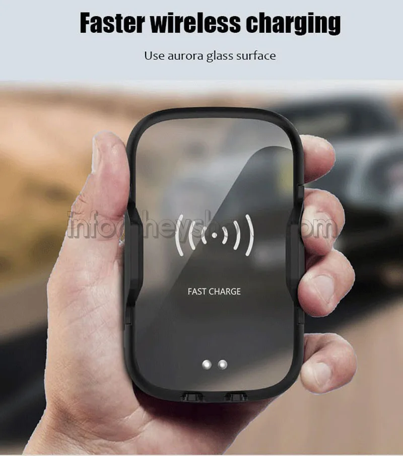 Carro sem Fio Infravermelho de Indução de Carregamento Suporte para Iphone Case com Carga Rápida sem Fio Samsung Telefone Exibição Stand Holder - 5 Suporte p celulares