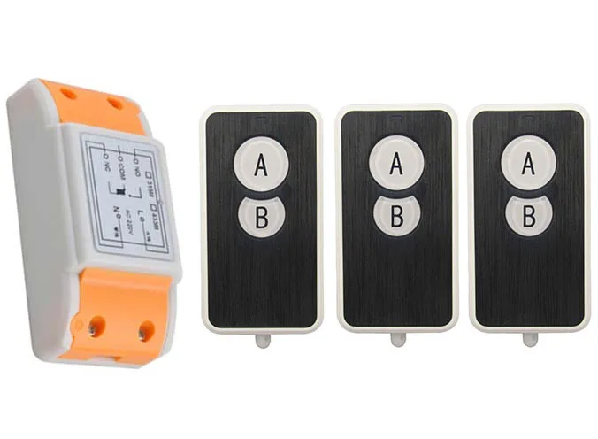 

AC220V 10A 1CH Wireless RF Remote Control Switch 3* Ultra - thin acrylic Transmitter+ 1*Receiver for Appliances Gate Garage Door