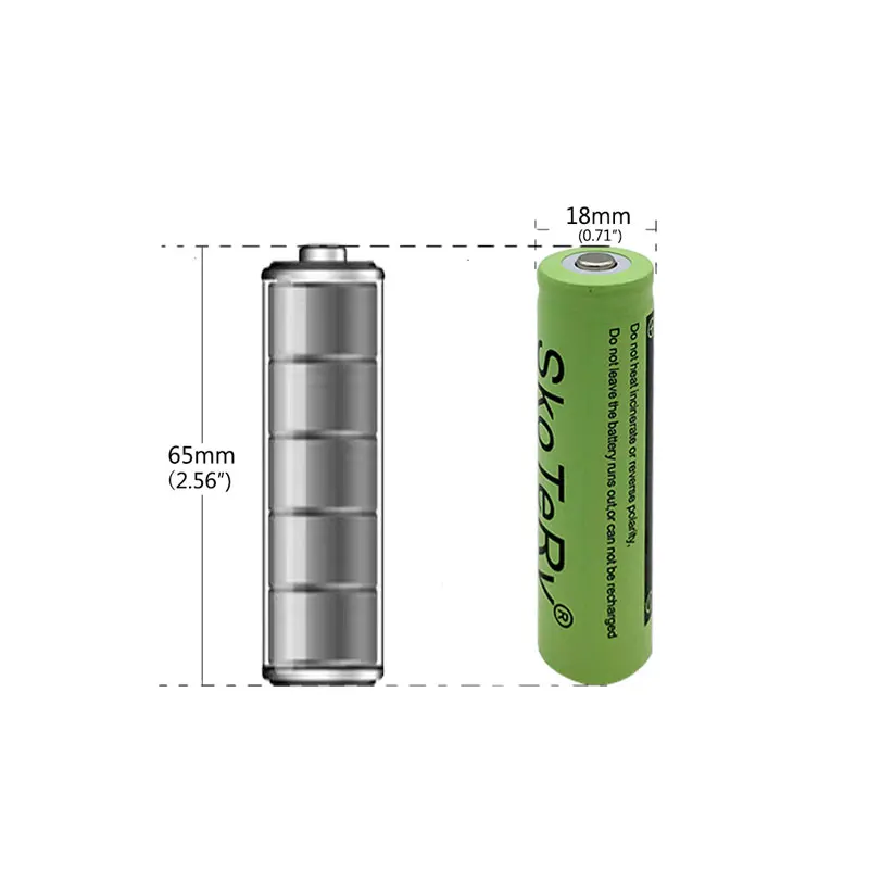 SkoTeRy 3X2600mAh 3,7 V 18650 аккумуляторная литиевая батарея Емкость и низкое внутреннее сопротивление для фонарика зеленый